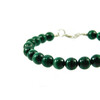 Bracelet Malachite 8 mm, silver