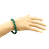 Bracelet Malachite 8 mm, silver