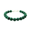 Malachite bracelet 10 mm silver