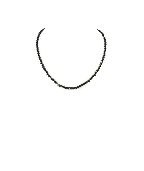 Tourmaline Sherl face necklace 4mm silver