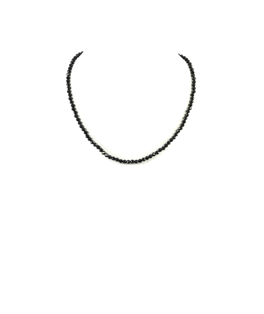 Tourmaline Sherl face necklace 4mm silver