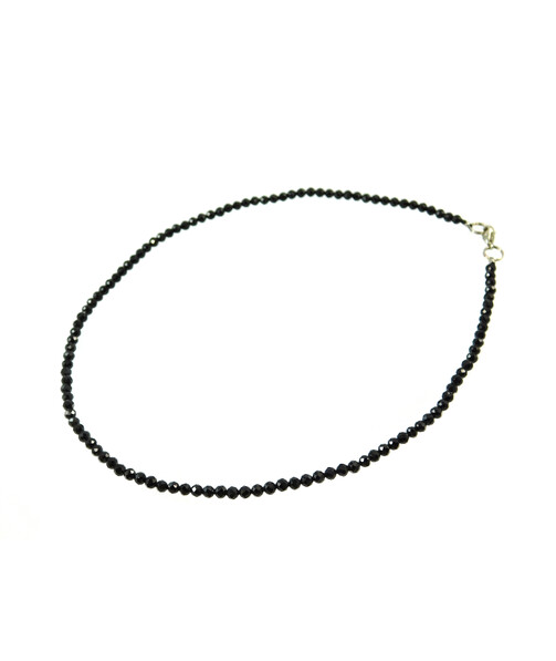 Necklace Tourmaline facet 3.5mm facet black