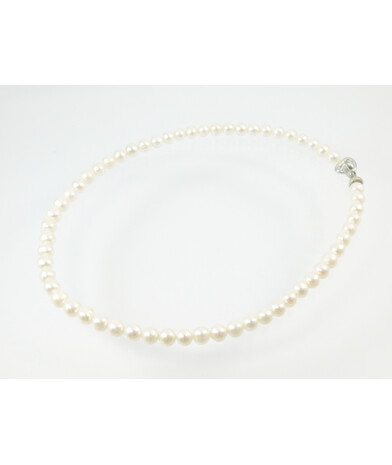 Necklace Pearls white 8mm 46cm silver