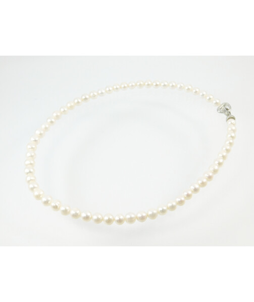 Necklace Pearls white 8mm 46cm silver