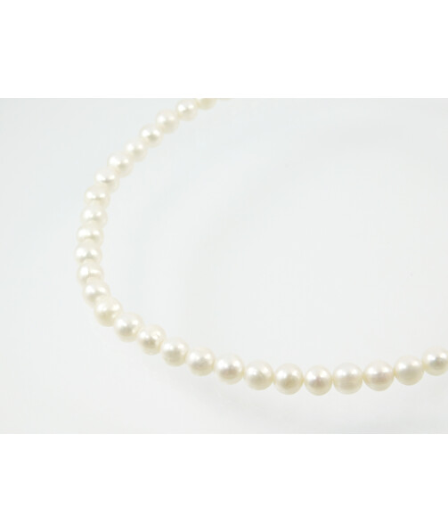 Necklace Pearls white 8mm 46cm silver