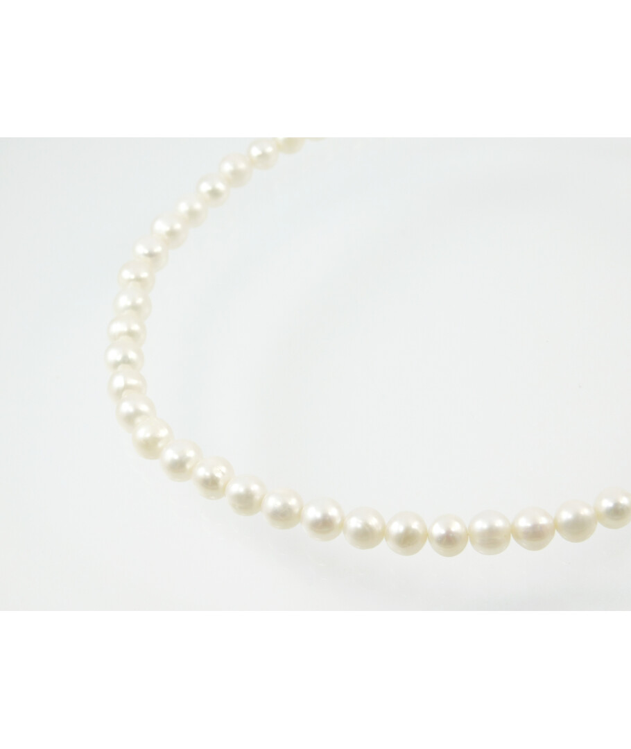 Necklace Pearls white 8mm 46cm silver