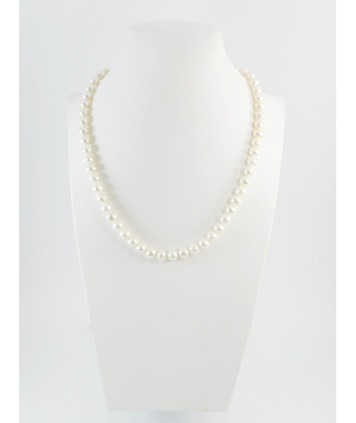 Necklace Pearls white 8mm 46cm silver