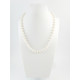 Ожерелье Жемчужины белые 8 мм узелок  серебро