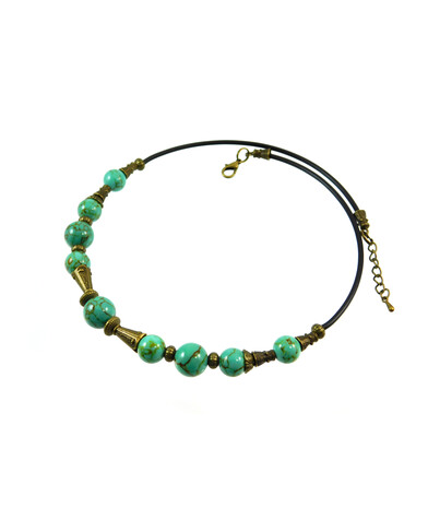 Exclusive necklace "Prima donna" Turquoise 12-10 mm