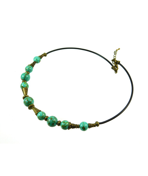 Exclusive necklace "Prima donna" Turquoise 12-10 mm