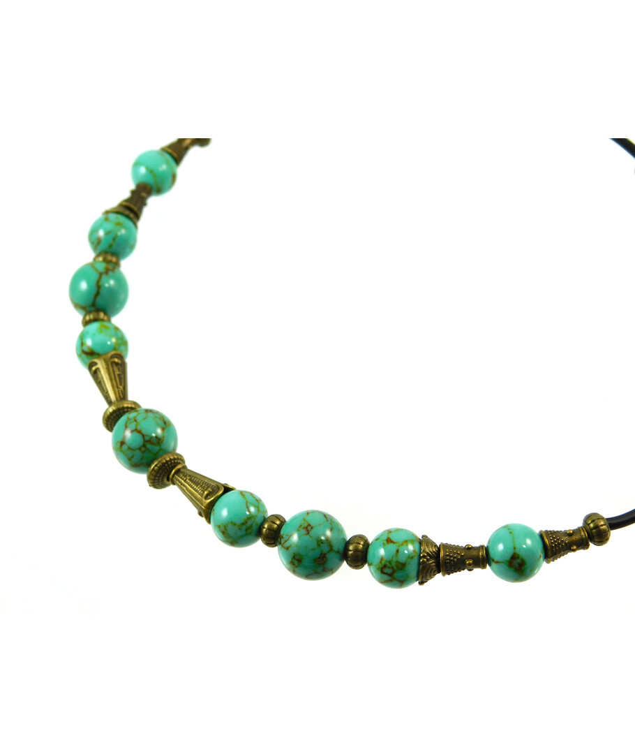 Exclusive necklace "Prima donna" Turquoise 12-10 mm