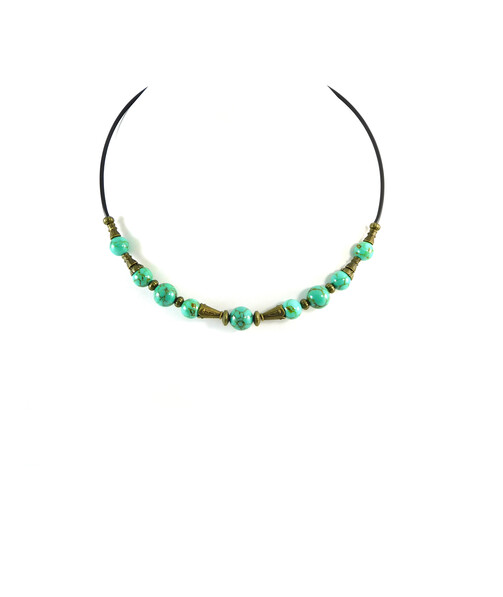 Exclusive necklace "Prima donna" Turquoise 12-10 mm