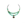 Exclusive necklace &quot;Prima donna&quot; Turquoise cube 10 mm