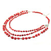 Exclusive necklace &quot;Dorofeya&quot; 3-row Coral