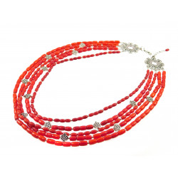 Эксклюзивное ожерелье "Ася" 5-рядное Коралл рис 