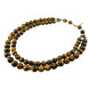 Exclusive necklace &quot;Rome&quot; Tiger&#039;s eye 2-row 12-14 mm. 