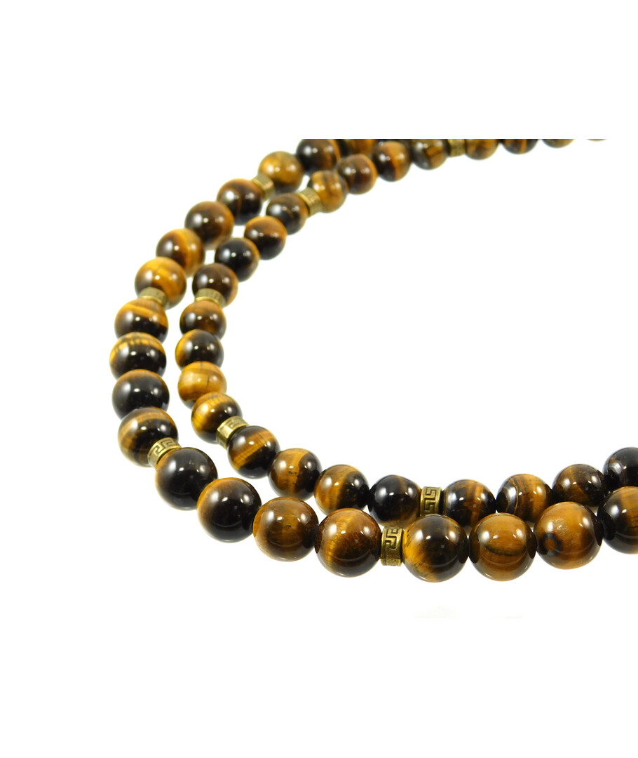 Exclusive necklace "Rome" Tiger's eye 2-row 12-14 mm. 