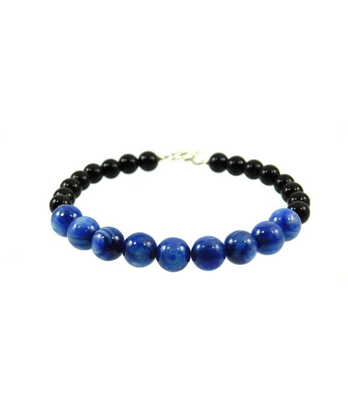 Exclusive bracelet "Ethnic style" Kyanite, Agate 8-6 mm