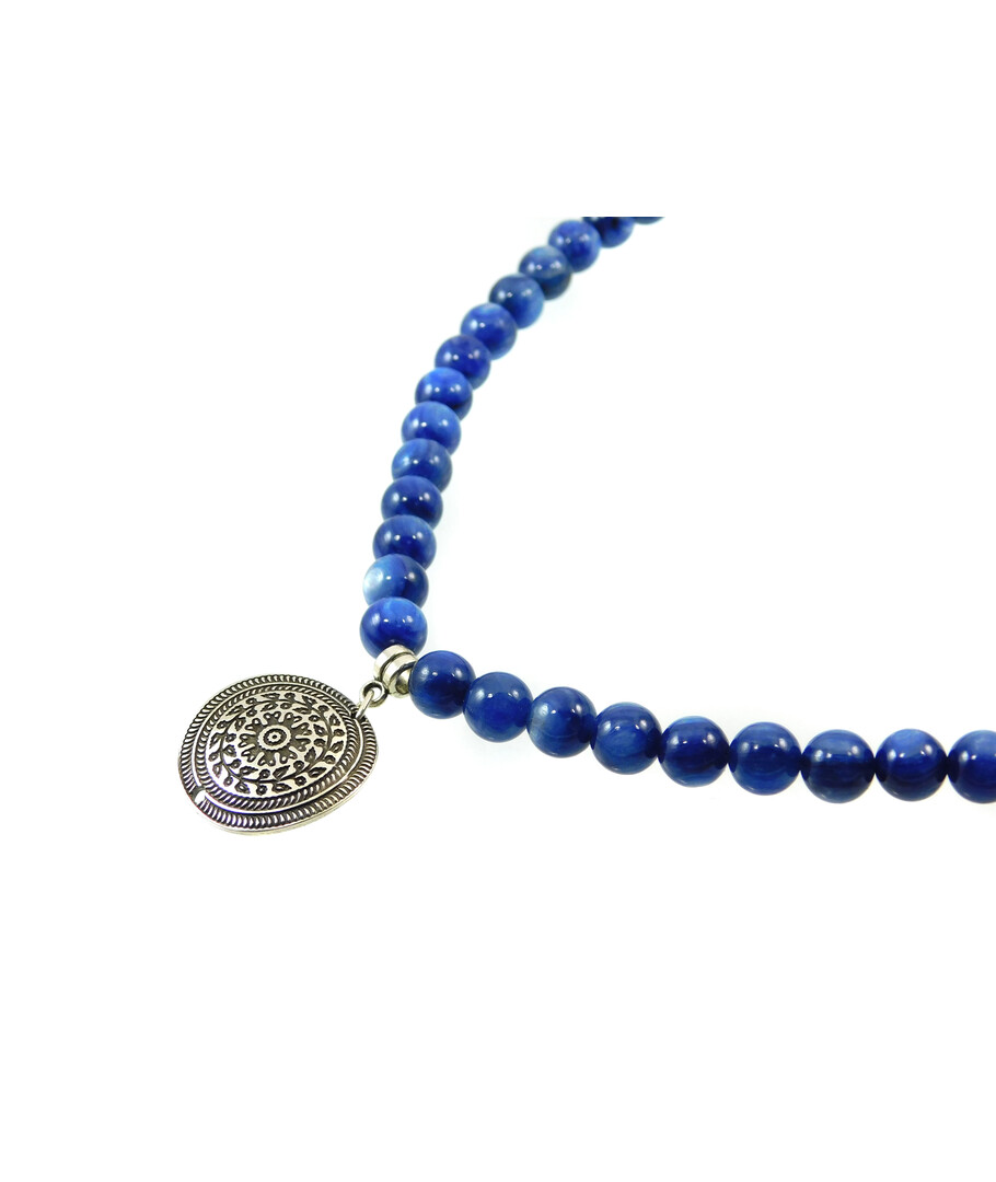 Exclusive necklace "Ethnic style" Kyanite, Agate 8-6 mm 