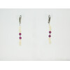 Exclusive earrings &quot;Yasmina&quot; Pearls, ruby facet