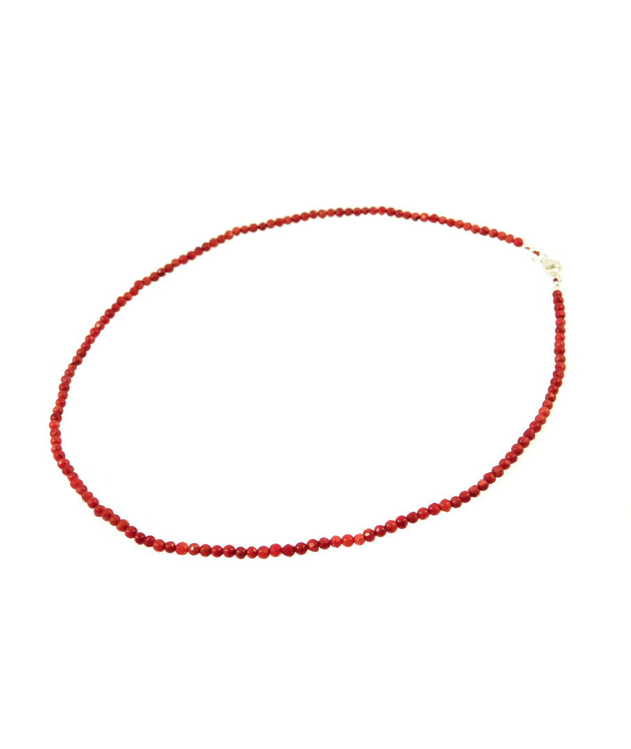 Coral facet necklace