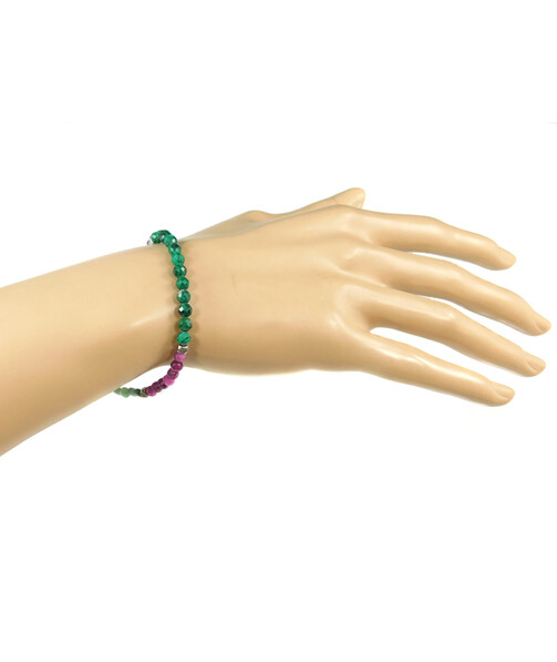 Exclusive bracelet "Mix" Malachite, Ruby, Emerald