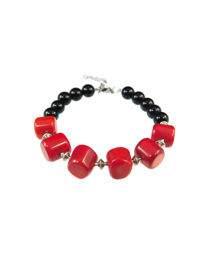 Exclusive bracelet "Ancient World 2" Coral, Agate