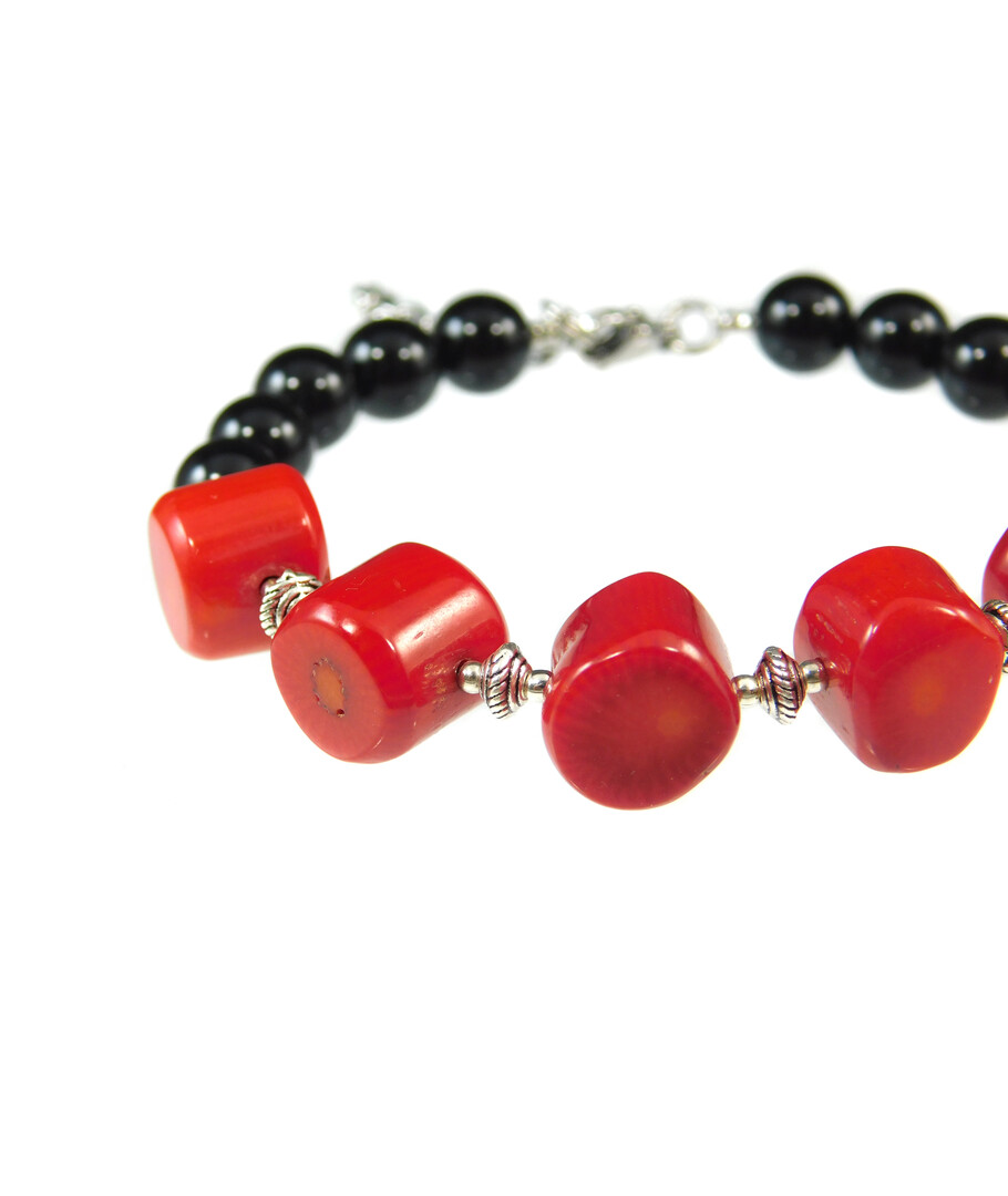 Exclusive bracelet "Ancient World 2" Coral, Agate