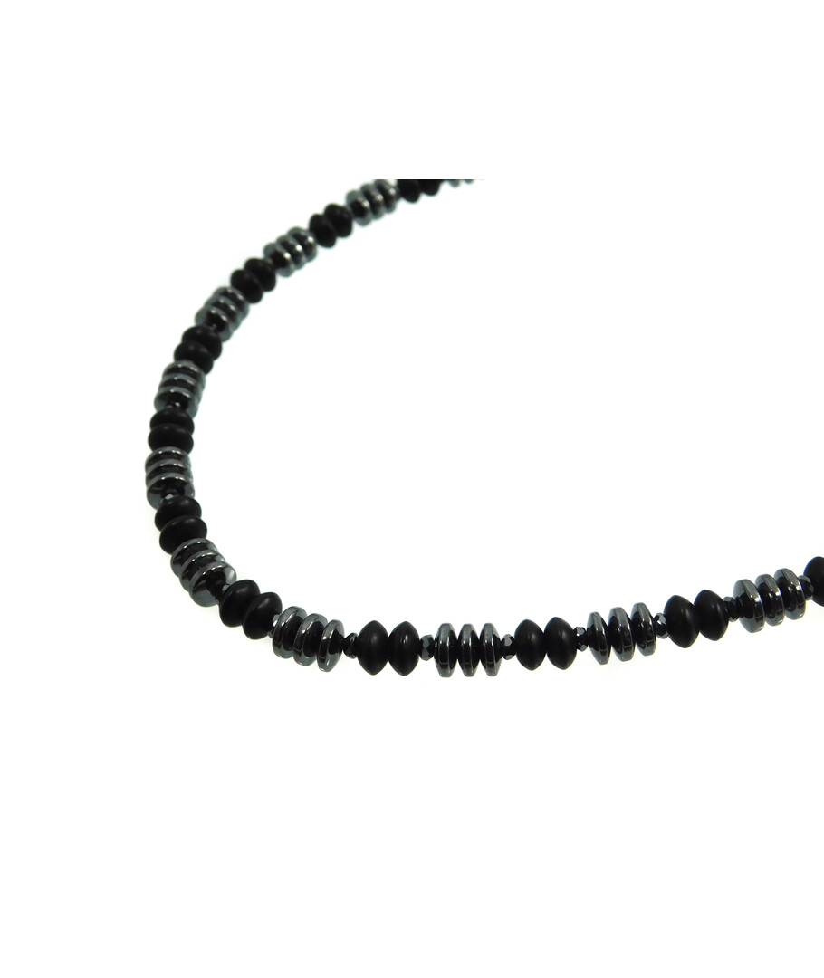 Exclusive necklace "Hematite luxury" Hematite, Shungite