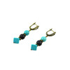 Exclusive earrings &quot;Marengo&quot; Turquoise, Shungite