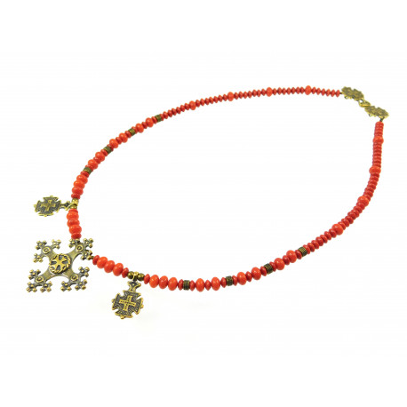 Эксклюзивное ожерелье "Мамино тепло 2" Коралл