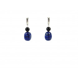 Exclusive earrings "Black dress" with Lapis and Agate