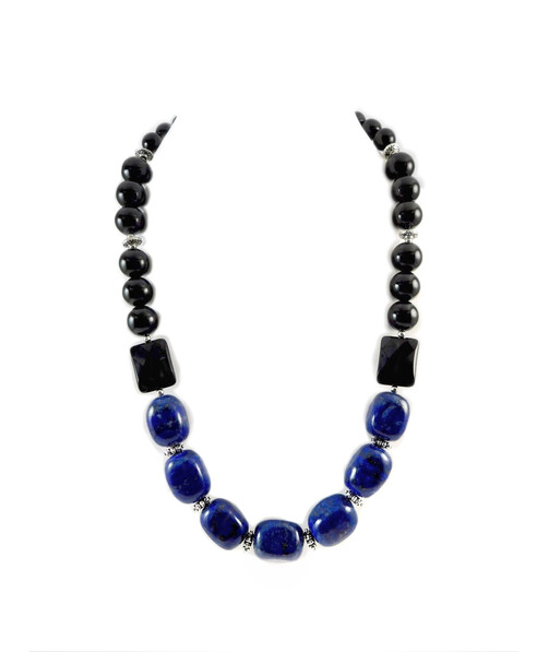 Exclusive necklace "Black dress" with Lazurite and Agate