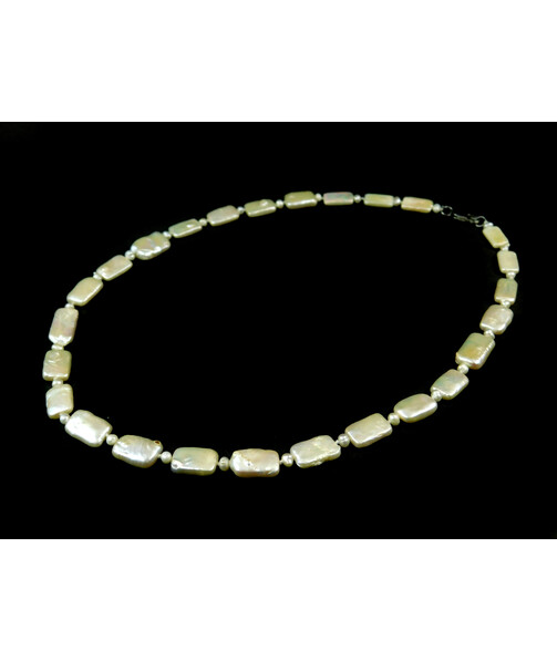 Necklace Pearls are rectangular