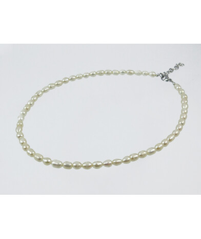 Necklace Pearls white rice 7mm 36cm