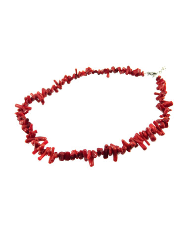 Coral tube red necklace