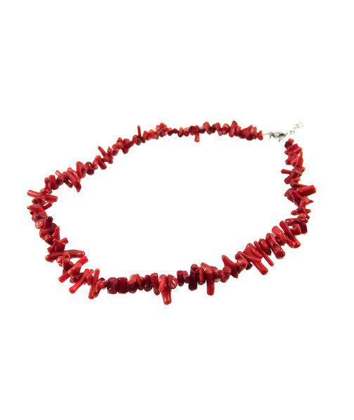 Coral tube red necklace