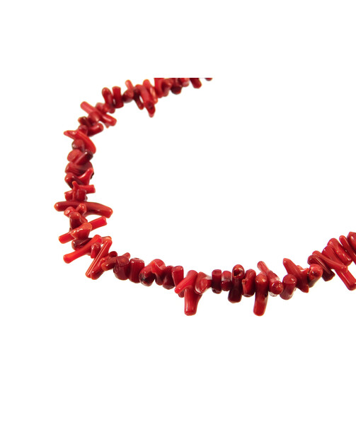 Coral tube red necklace