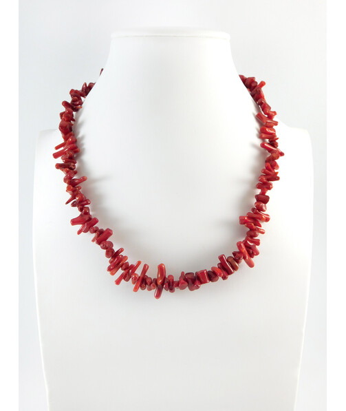 Coral tube red necklace