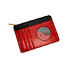 Leather wallet &quot;Yin Yang&quot; red with a lock