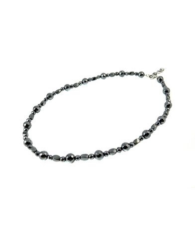 Exclusive necklace "Lauren" Hematite facet 