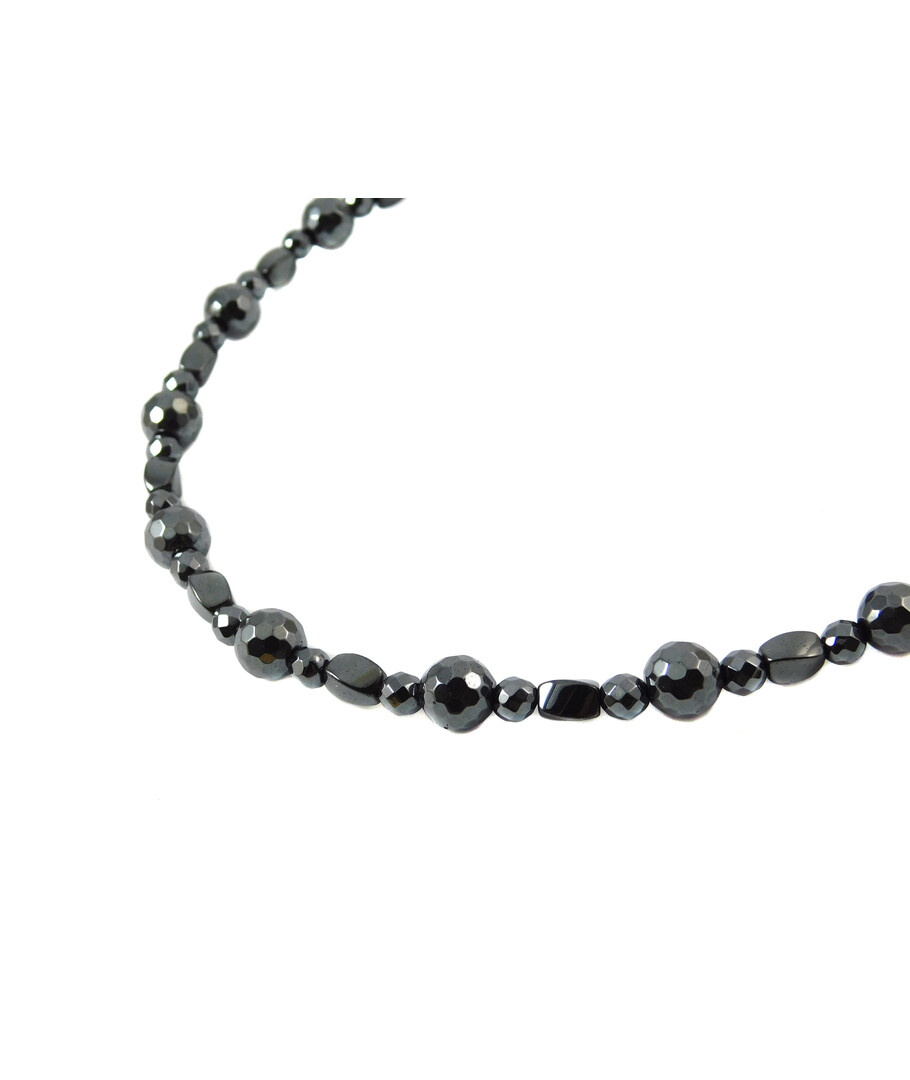 Exclusive necklace "Lauren" Hematite facet 