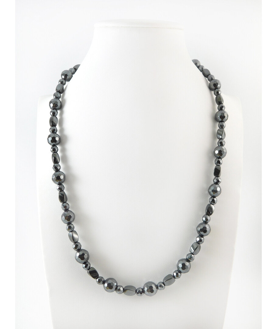 Exclusive necklace "Lauren" Hematite facet 