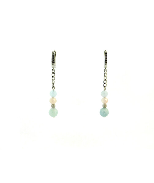 Exclusive earrings "Stylish" Morganite facet 