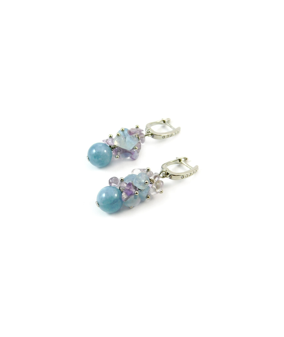 Exclusive earrings "Stylish" Aquamarine