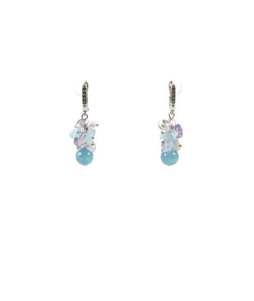 Exclusive earrings "Stylish" Aquamarine