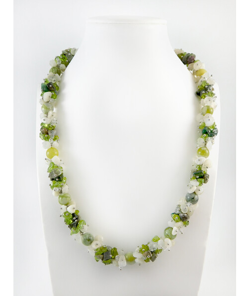 Exclusive necklace "Lilac freshness" Jadeite