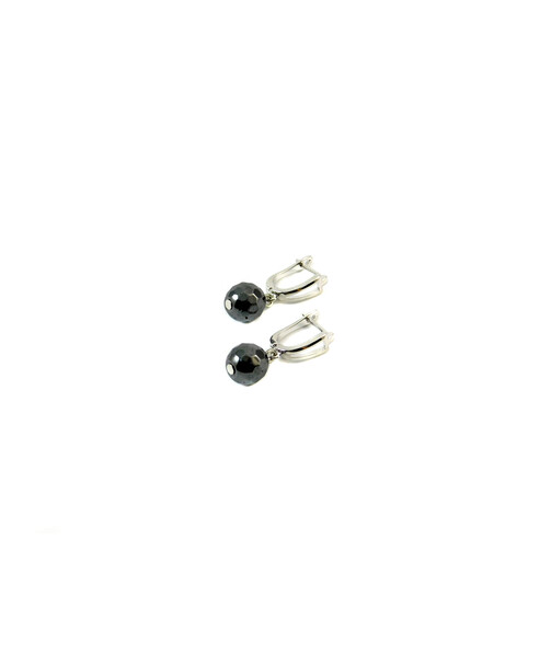 Exclusive earrings Hematite facet 