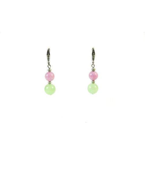 Exclusive earrings "Stylish" Onyx, Kunzite