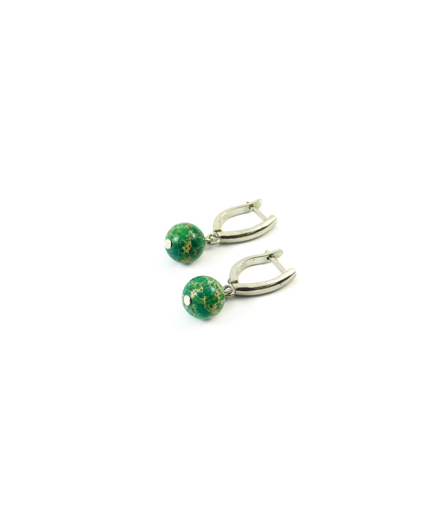 Exclusive Variscite earrings, sphere 